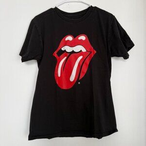 Rolling Stones Classic Tongue Logo Graphic Tee | Black | Size Medium | Band Tee